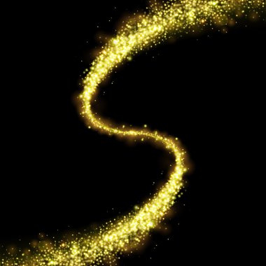 Altın pırılpırıl yıldızlar toz izi köpüklü parçacıklar