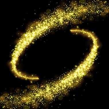 Altın pırılpırıl yıldızlar toz izi köpüklü parçacıklar