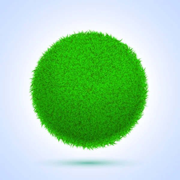 Spring eco vector poster illustration with grass globe — Stock Vector