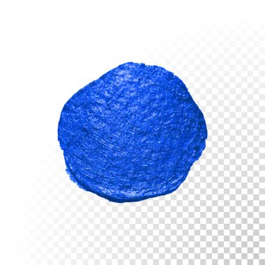Deep blue watercolor brush abstract blob. Vector oil paint smear