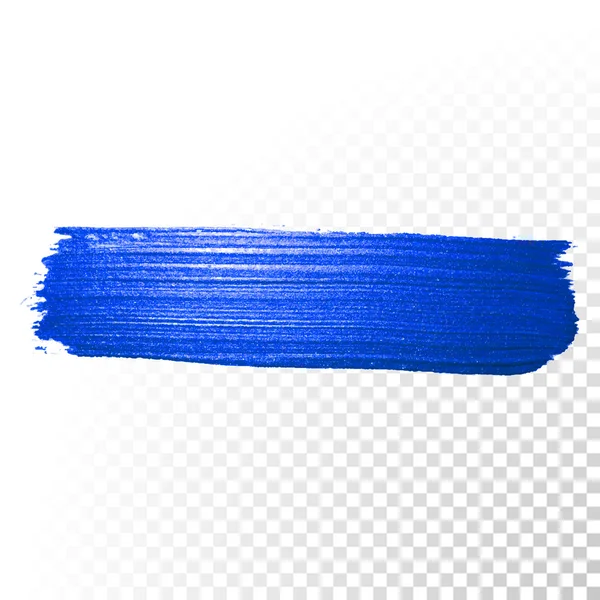 Pennello acquerello blu intenso tratto astratto. Pittura ad olio vettoriale striscio — Vettoriale Stock