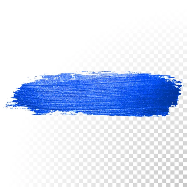 Pennello acquerello blu intenso tratto astratto. Pittura ad olio vettoriale striscio — Vettoriale Stock