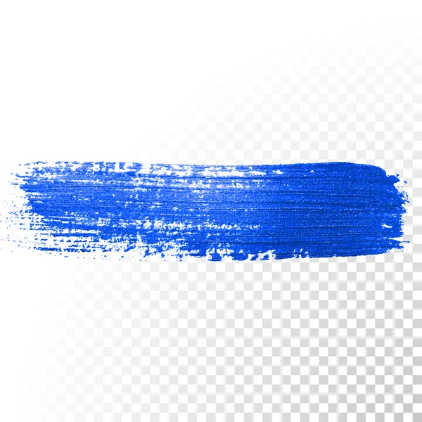 Diepblauwe aquarel abstracte penseelstreek. Vector olieverf uitstrijkje — Stockvector