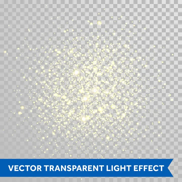 Vector shimmering particles of fireworks explosion. Glittering light effect. — Stock Vector