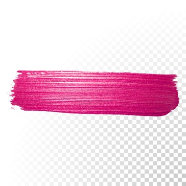 Pink watercolor brush stroke. Vector oil paint smear. Polish trace.