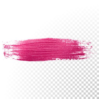 Pink watercolor brush stroke. Vector oil paint smear. Polish trace. clipart