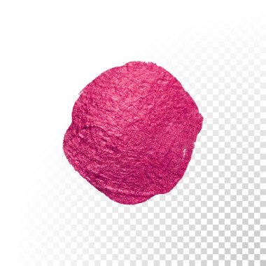 Pink watercolor brush blob. Vector oil paint smear. Polish stain.