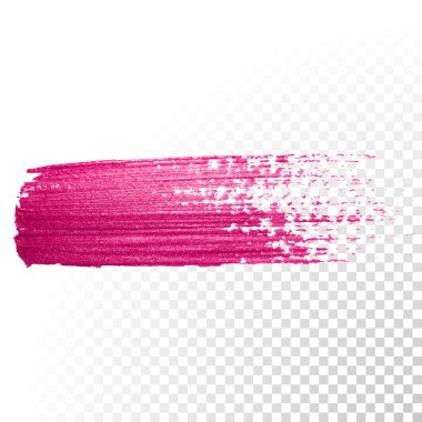 Pink watercolor brush stroke. Vector oil paint smear. Polish trace.