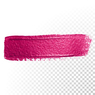 Pink watercolor brush stroke. Vector oil paint smear. Polish trace.