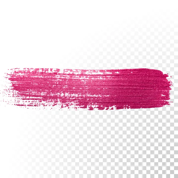 Pink watercolor brush stroke. Vector oil paint smear. Polish trace. — Stockvector