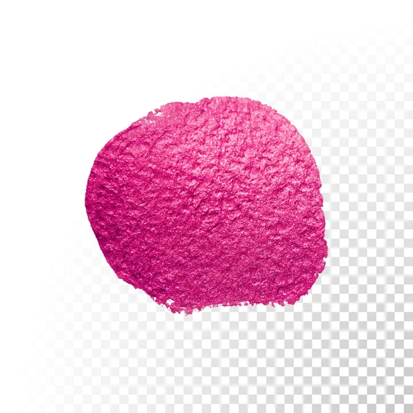 Pink watercolor brush blob. Vector oil paint smear. Polish stain. — 스톡 벡터