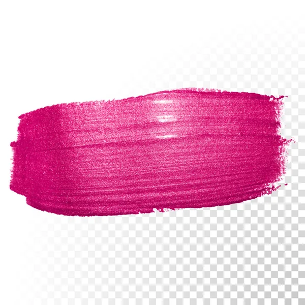 Pink watercolor brush abstract stroke. Vector oil paint. Polish smear — 스톡 벡터