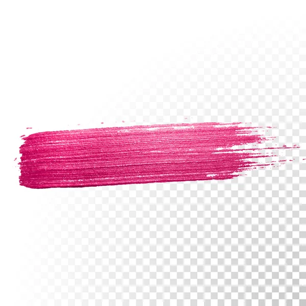 Pink watercolor brush stroke. Vector oil paint smear. Polish trace. — Stock Vector