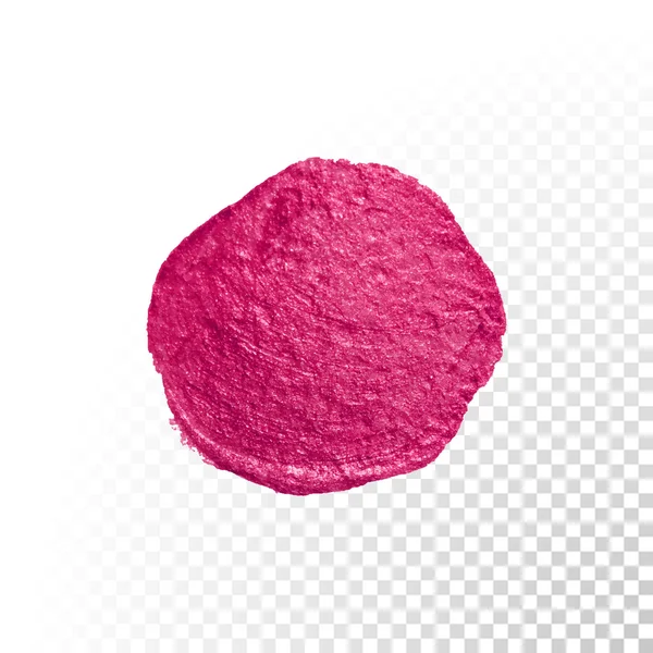 Pink watercolor brush blob. Vector oil paint smear. Polish stain. — Stok Vektör