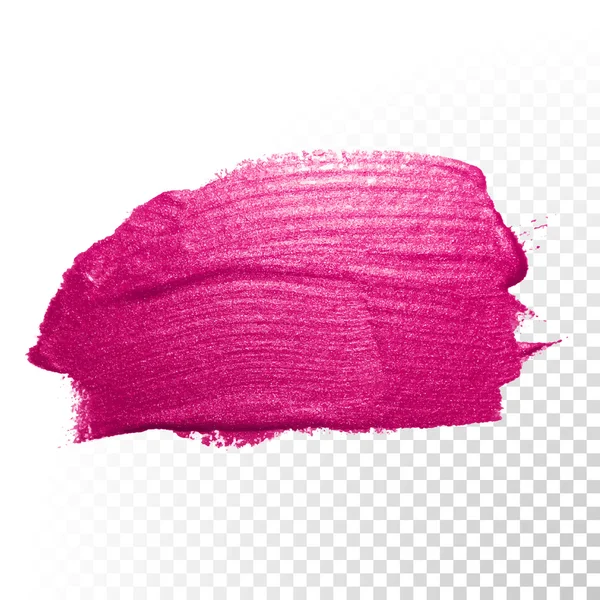 Pink watercolor brush abstract stroke. Vector oil paint. Polish smear — Stok Vektör