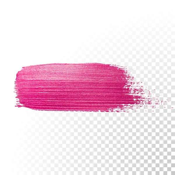 Pink watercolor brush stroke. Vector oil paint smear. Polish trace. — Wektor stockowy