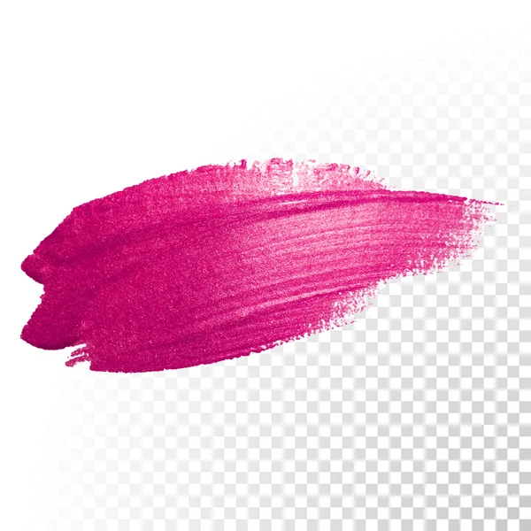 Pink watercolor brush abstract stroke. Vector oil paint. Polish smear — Stok Vektör