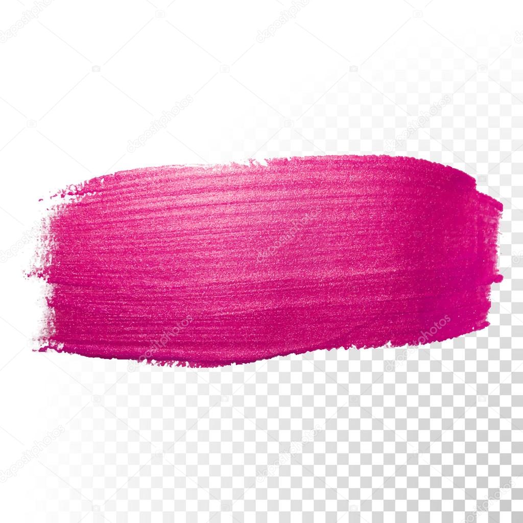 Pink watercolor brush abstract stroke. Vector oil paint. Polish smear