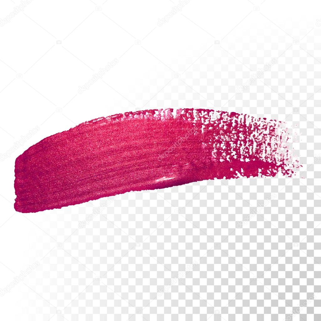 Pink watercolor brush abstract stroke. Vector oil paint. Polish smear