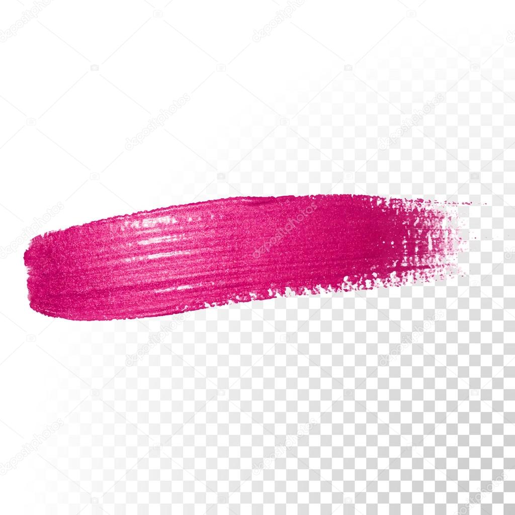 Pink watercolor brush abstract stroke. Vector oil paint. Polish smear