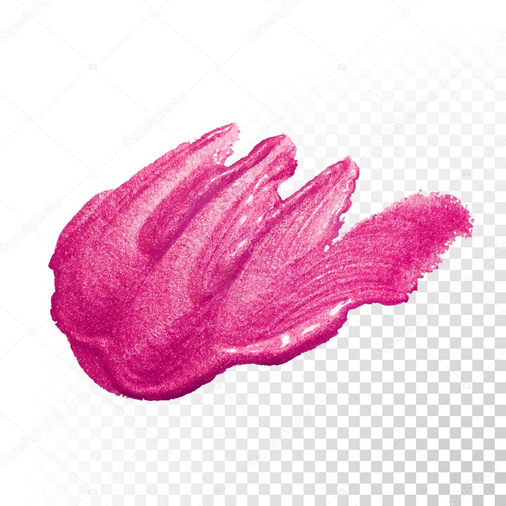 Pink watercolor brush abstract stroke. Vector oil paint. Polish smear