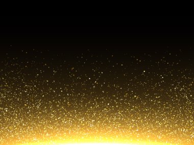 Vector gold glittering particles. Sparkling shimmering dust.