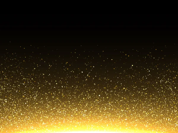 Vektor guld glittrande partiklar. Glittrande skimrande stoft. — Stock vektor