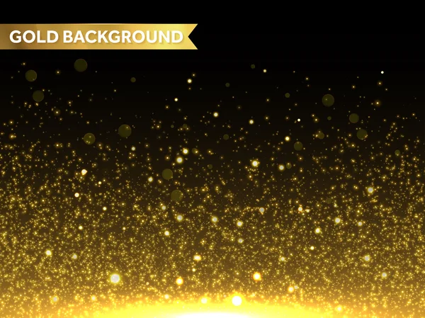 Vektör altın glitter parçacıkları arka plan. Pırıl pırıl yıldız dokusu.