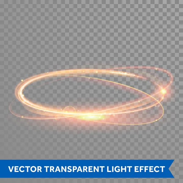 Vector mágico círculo de oro. Anillo de fuego brillante. Brillo brillo remolino . — Archivo Imágenes Vectoriales