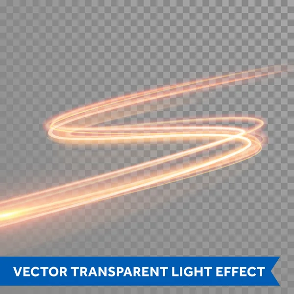 Vector mágico resplandeciente luz remolino rastro. Ola de chispa de fuego brillo . — Archivo Imágenes Vectoriales