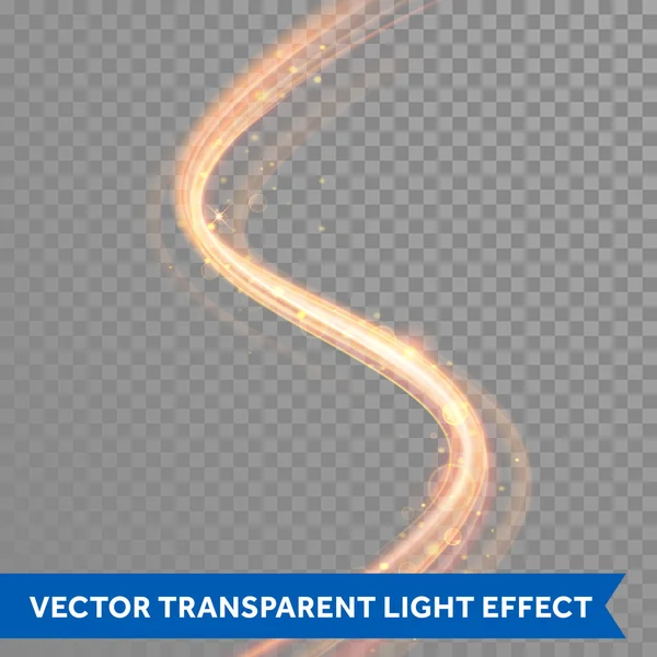 Vector Magic gloeiende licht Swirl Trail. Glitter Fire Spark Wave. — Stockvector