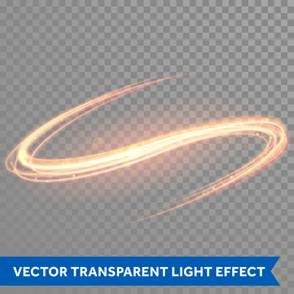 Vektor magisch glühendes Licht wirbeln Spur. Funkenflug durch glitzerndes Feuer. — Stockvektor