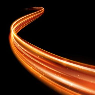 Kıvılcım girdap iz parlayan vektör büyü. Bokeh glitter ışık dalga.