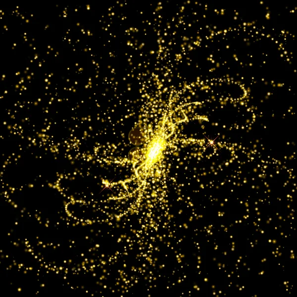 Vector abstracto oro brillo partículas remolinos — Archivo Imágenes Vectoriales