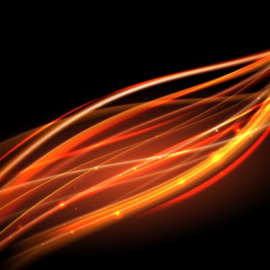 Kıvılcım girdap iz parlayan vektör büyü. Bokeh glitter ışık dalga.