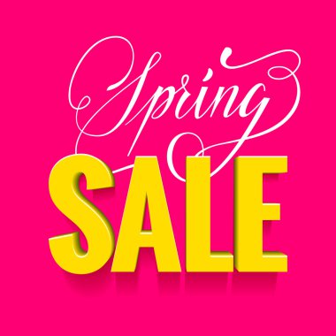 Başlık vektör bahar satış poster el ile çizilmiş