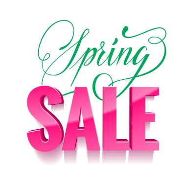 Başlık vektör bahar satış poster el ile çizilmiş