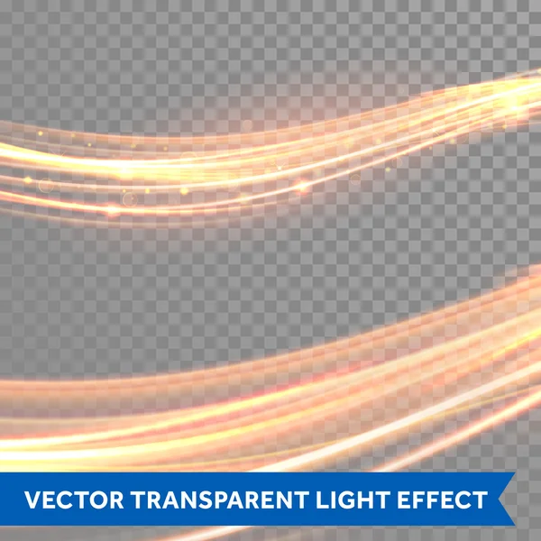Vector magic glowing light trail. Glitter fiber wave. — Stock Vector