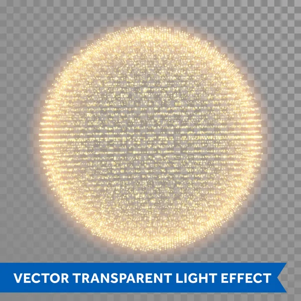 Vector guld glitter partikel gnistor sfär — Stock vektor