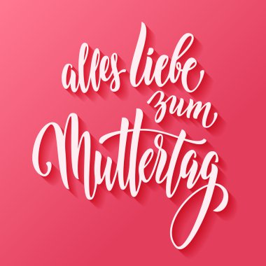 Pembe kırmızı arka plan ile Muttertag Liebe tebrik kartı.