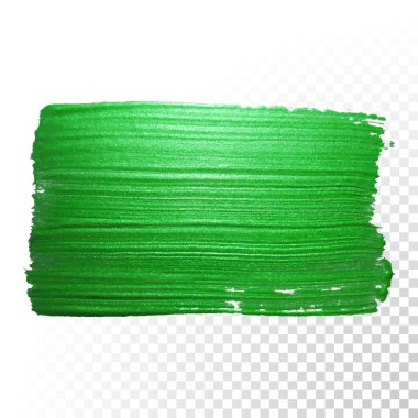 Yeşil suluboya fırça darbesi. Vektör yağlı boya yayma. Lehçe izleme.