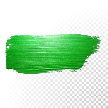 Yeşil suluboya fırça darbesi. Vektör yağlı boya yayma. Lehçe izleme.