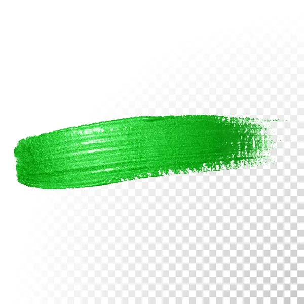 Groene aquarel abstracte penseelstreek. Vector olieverf. Poolse uitstrijkje — Stockvector