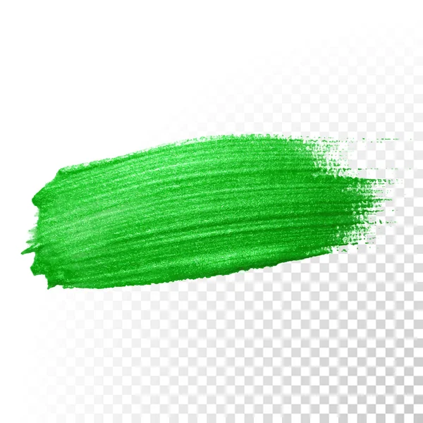 Groene aquarel abstracte penseelstreek. Vector olieverf. Poolse uitstrijkje — Stockvector