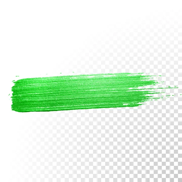 Green watercolor brush stroke. Vector oil paint smear. Polish trace. — Stock Vector