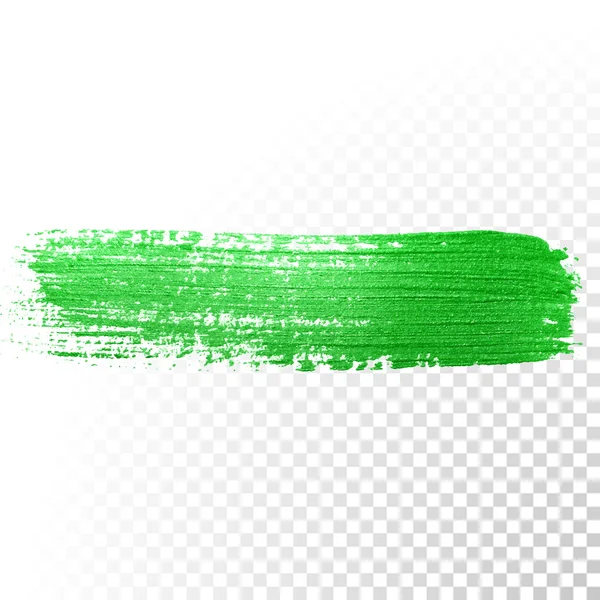 Green watercolor brush stroke. Vector oil paint smear. Polish trace. — Stock Vector