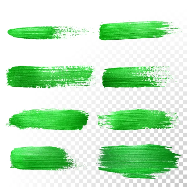 Зеленые акварельные мазки. Векторная масляная краска. Польский след . — стоковый вектор