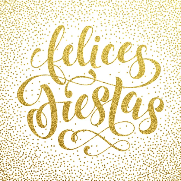 Felices Fiestas spanska texten för gratulationskort, inbjudan — Stock vektor
