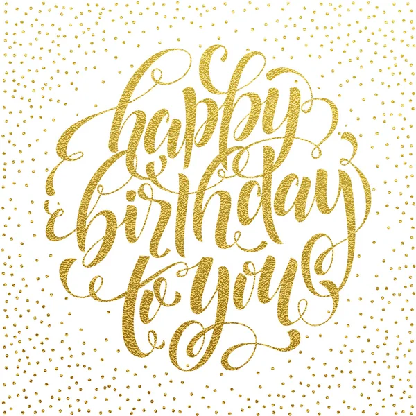 Happy Birthday gold text for greeting card, invitation — Stock Vector