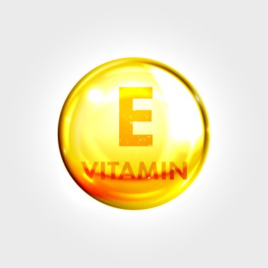 Vitamn E simge damla altın hap kapsül